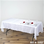 White Crinkle Taffeta Tablecloth 60x102"