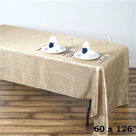 Champagne Crinkle Taffeta Tablecloth 60x126"