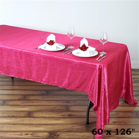 Fushia Crinkle Taffeta Tablecloth 60x126"