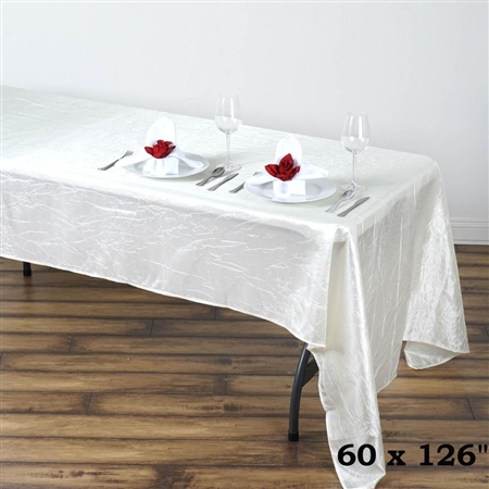 Ivory Crinkle Taffeta Tablecloth 60x126"