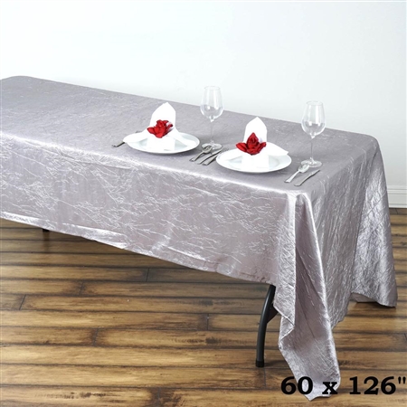 Silver Crinkle Taffeta Tablecloth 60x126"
