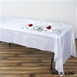 White Crinkle Taffeta Tablecloth 60x126"