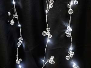2 x 84" Fairy Lights Necklace  Diamonds  - White LED