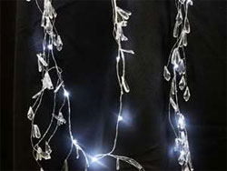 2 x 84" Fairy Lights Necklace  Diamond Tears  - White LED