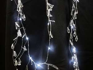 2 x 84" Fairy Lights Necklace  Diamond Tears  - White LED