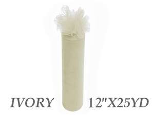 12"x25yd Tulle Rolls - Ivory