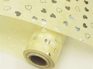 HEART SHOWER Non-Woven Fabric Bolt Ivory/Silver 19"x10Yards