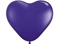 25pk 12" Purple Heart Balloons for celebrations and parties.