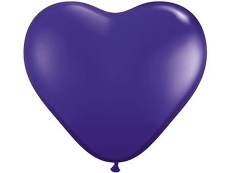 25pk 12" Purple Heart Balloons for celebrations and parties.