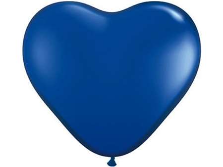 25pk 12" Royal Blue  Heart Balloons for celebrations and parties.