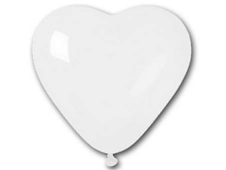 25pk 12" White Heart Balloons for celebrations and parties.