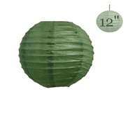 12" Hanging Paper Lantern - Green 12/pk