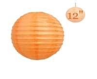 12" Hanging Paper Lantern - Orange 12/pk