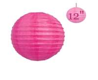 12" Hanging Paper Lantern - Pink 12/pk