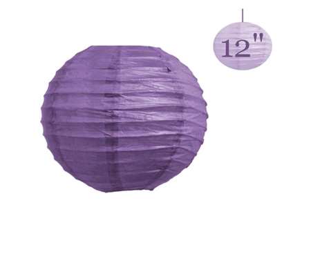 12" Hanging Paper Lantern - Purple 12/pk