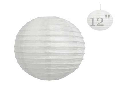 12" Hanging Paper Lantern - White 12/pk