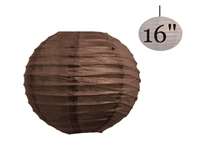 16" Hanging Paper Lantern - Chocolate 12/pk
