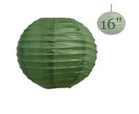 16" Hanging Paper Lantern - Green 12/pk