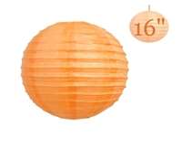 16" Hanging Paper Lantern - Orange 12/pk