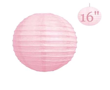 16" Hanging Paper Lantern - Pink 12/pk