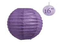 16" Hanging Paper Lantern - Purple 12/pk