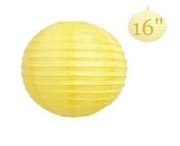 16" Hanging Paper Lantern - Yellow 12/pk