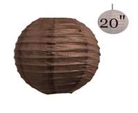 20" Hanging Paper Lantern - Chocolate 12/pk