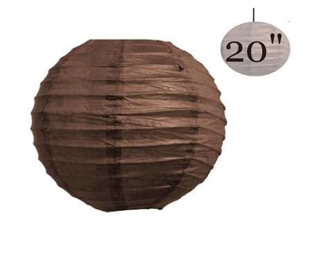 20" Hanging Paper Lantern - Chocolate 12/pk