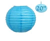 20" Hanging Paper Lantern - Turquoise 12/pk