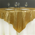 60" x 60" Grand Duchess Sequin Table Overlays - Gold