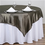 60" Laurel Green Satin Square Overlay for Wedding Catering Party Table Decorations