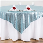 72"x72" Grand Duchess Sequin Table Overlays - Serenity Blue