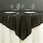 72"x72" Grand Duchess Sequin Table Overlays - Black