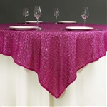 72"x72" Grand Duchess Sequin Table Overlays - Fushia