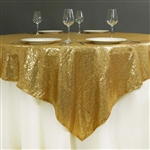 72"x72" Grand Duchess Sequin Table Overlays - Gold