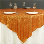 72"x72" Grand Duchess Sequin Table Overlays - Orange