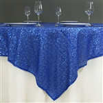 72"x72" Grand Duchess Sequin Table Overlays - Royal Blue