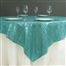 72"x72" Grand Duchess Sequin Table Overlays - Turquoise