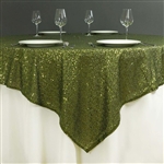 72"x72" Grand Duchess Sequin Table Overlays - Willow Green