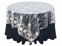 72"x72" Fashionista Table Overlays - White Lace Netting