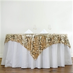 72" Premium Big Payette Sequin Overlay For Party Table - Champagne