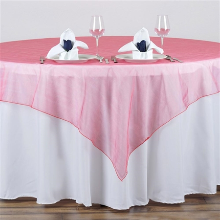 72" Organza Overlay - Coral