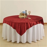 72" x 72" Econoline Velvet Table Overlay - Wine