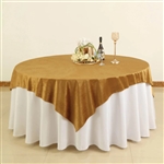 72" x 72" Econoline Velvet Table Overlay - Gold