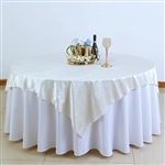 72" x 72" Econoline Velvet Table Overlay - Ivory