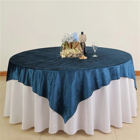 72" x 72" Econoline Velvet Table Overlay - Navy Blue