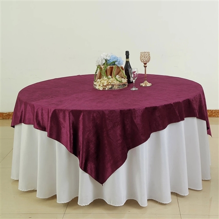 72" x 72" Econoline Velvet Table Overlay - Purple