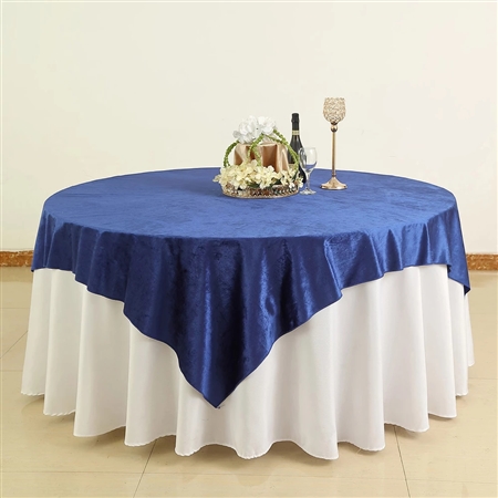 72" x 72" Econoline Velvet Table Overlay - Royal Blue