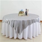 72" x 72" Econoline Velvet Table Overlay - Silver