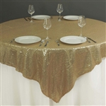 90"x90" Grand Duchess Sequin Table Overlays - Champagne